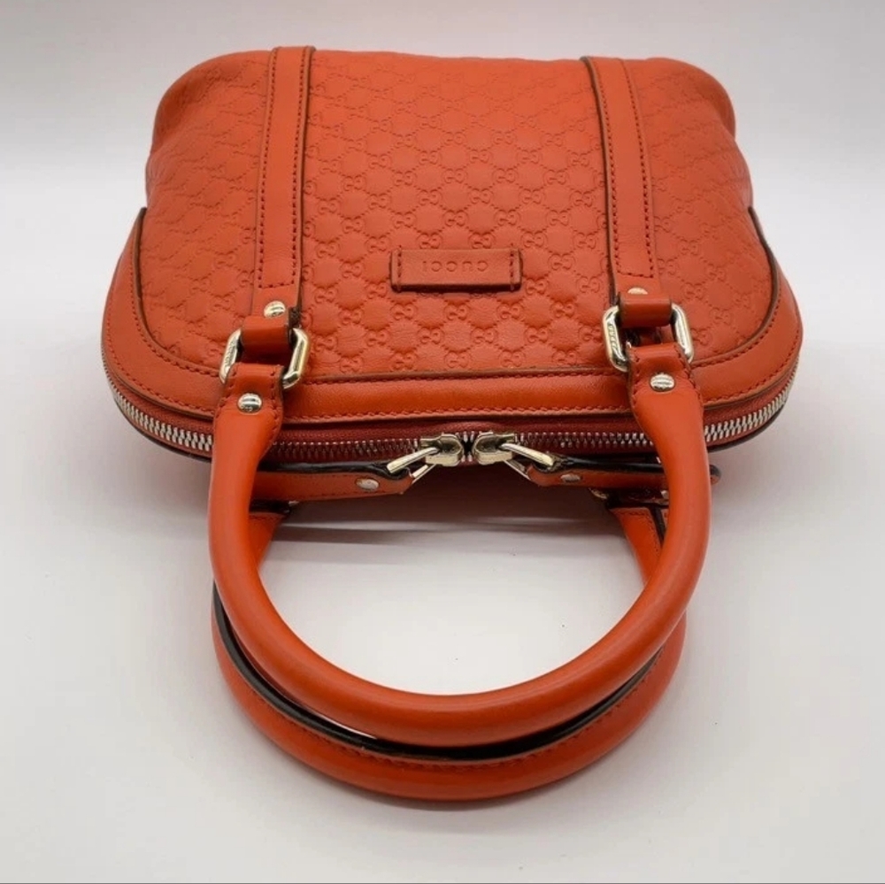 Gucci Microguccissima Mini Dome Satchel Handbag – Vibrant Orange - Picture 5 of 16